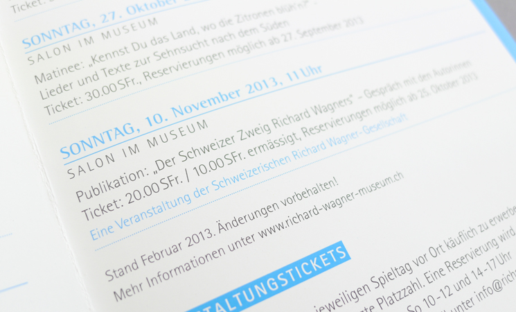 Programm Richard Wagner Museum Luzern Detail