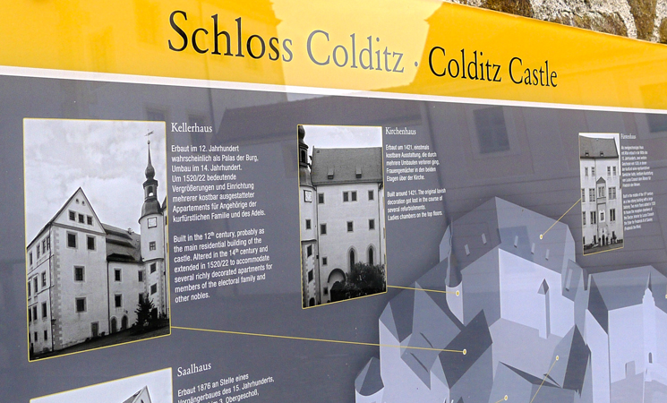 Schloss Colditz Castle Tafel Übersichtsplan Acryl